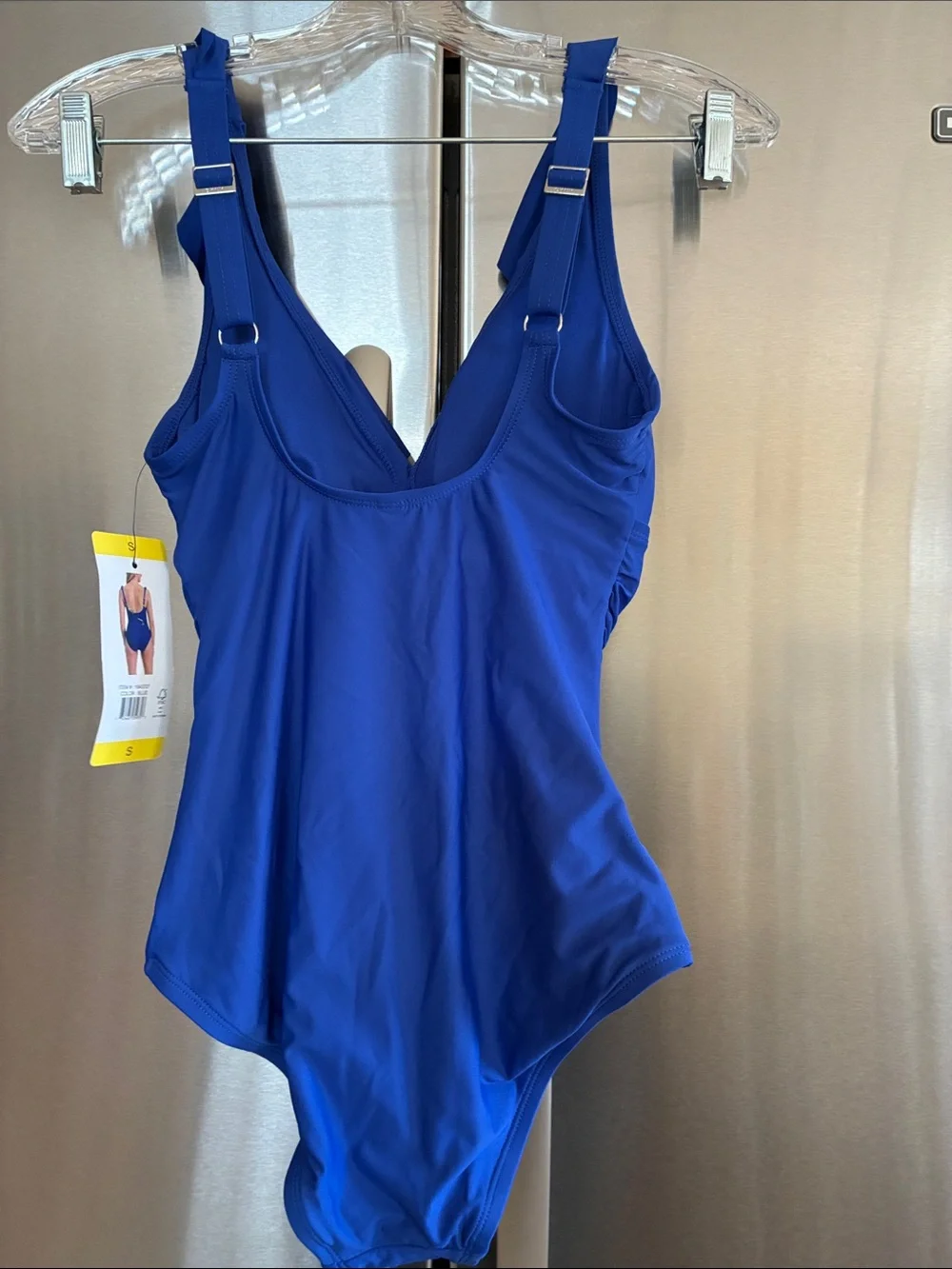 Dkny Royal Blue Ruffle One-Piece Swimsuit - Picture 4 of 8